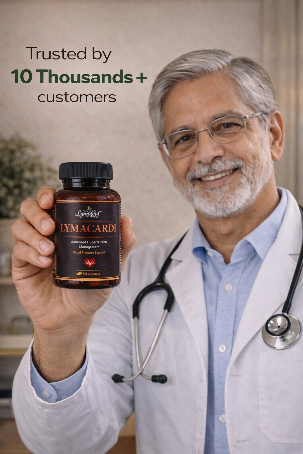 Doctor promoting LYMACHARDI hypertension supplement
